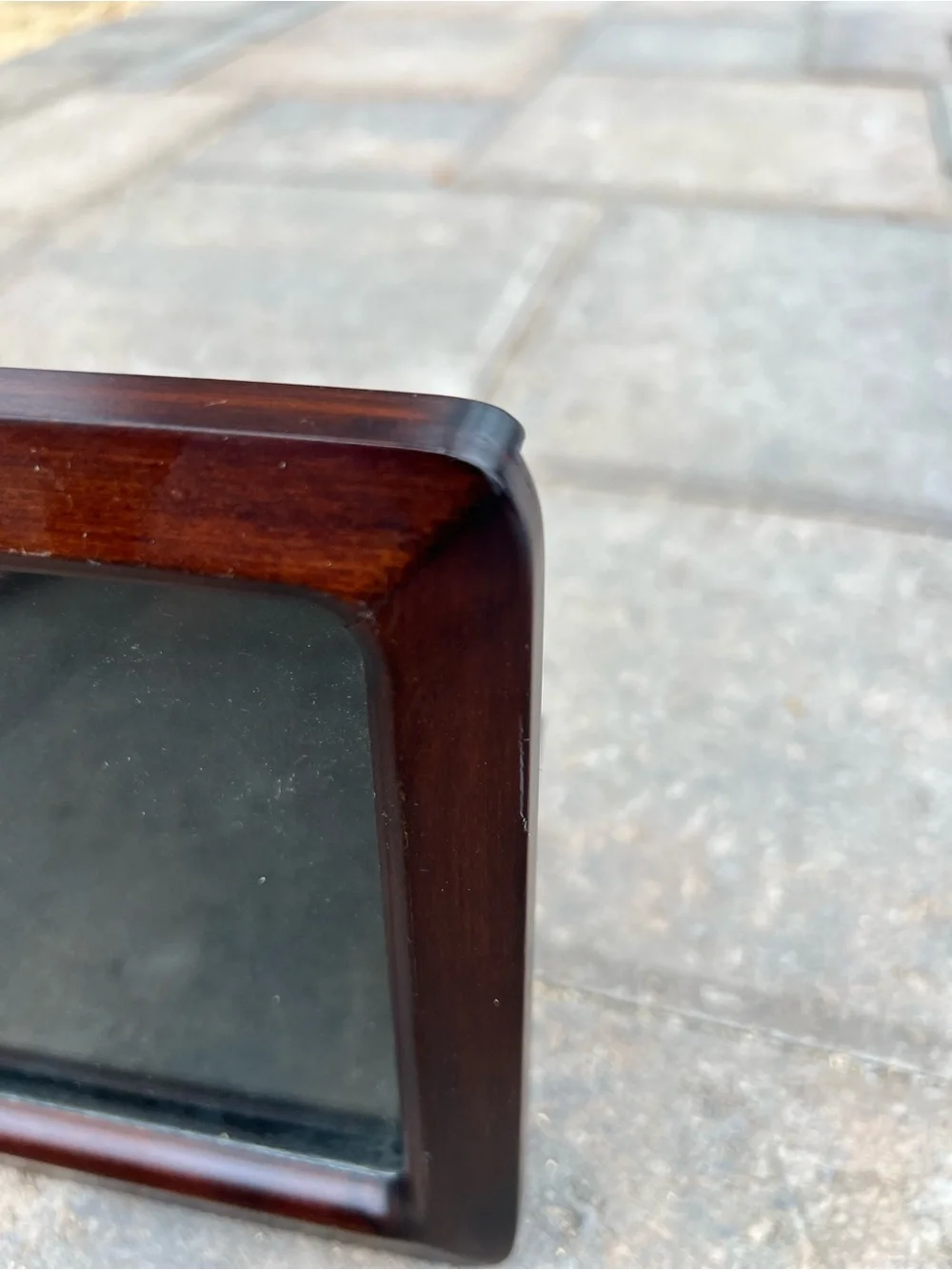 Vintage Mahogany Wood 5x7 Picture Frame Rounded Waterfall Edge Easel Back